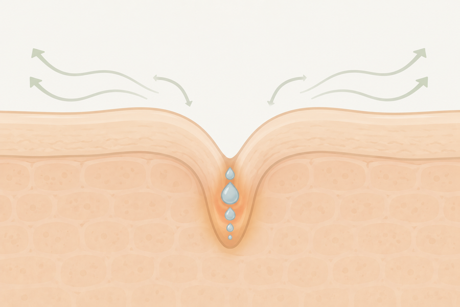 A skin fold is a sealed environment.